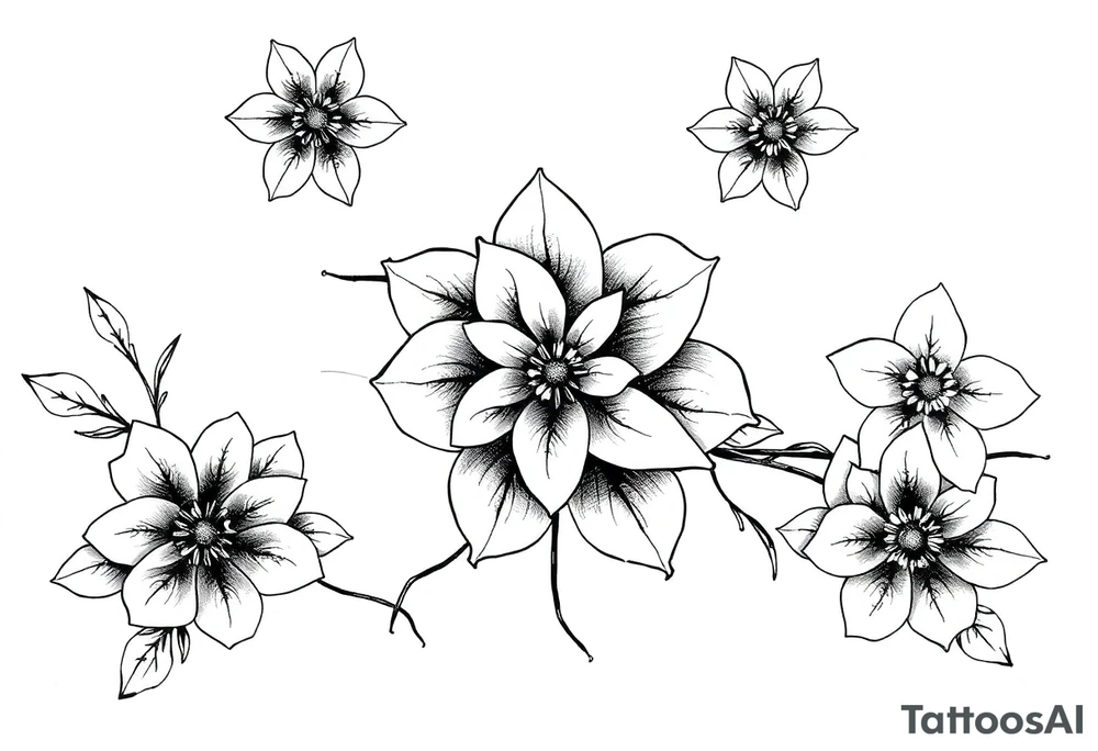 ornaments of flowers tattoo idea