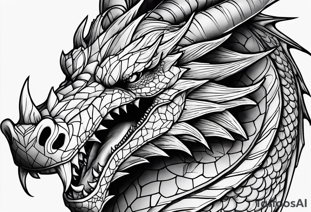 Dragon, tear skin and get out tattoo idea