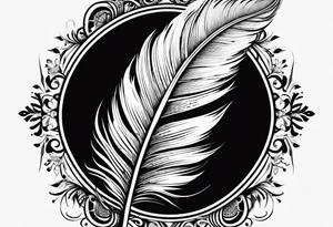 feather with text above “ I’ll be there till the end” And text below “I’m already there” tattoo idea