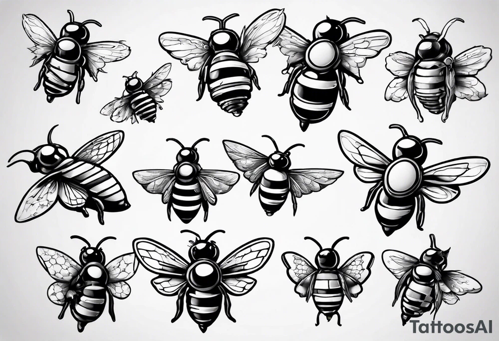 comic biene im flug tattoo idea