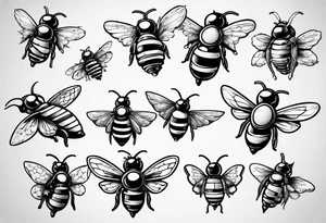 comic biene im flug tattoo idea