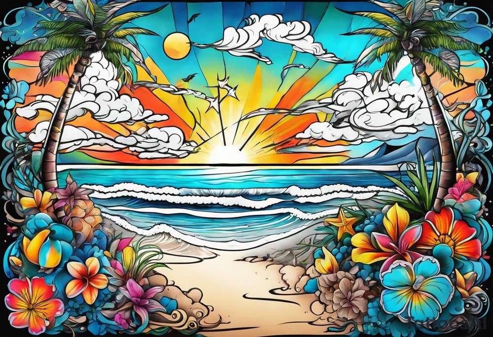 Beach tattoo idea