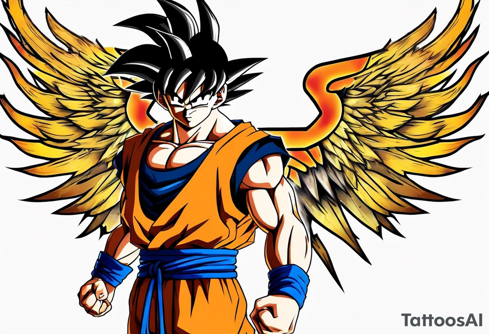 Son goku With wings tattoo idea