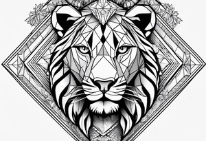 diamond in a lioness tattoo idea