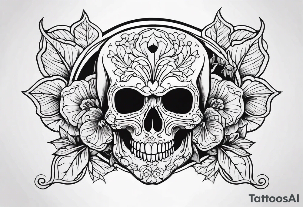Creepy skull tattoo idea