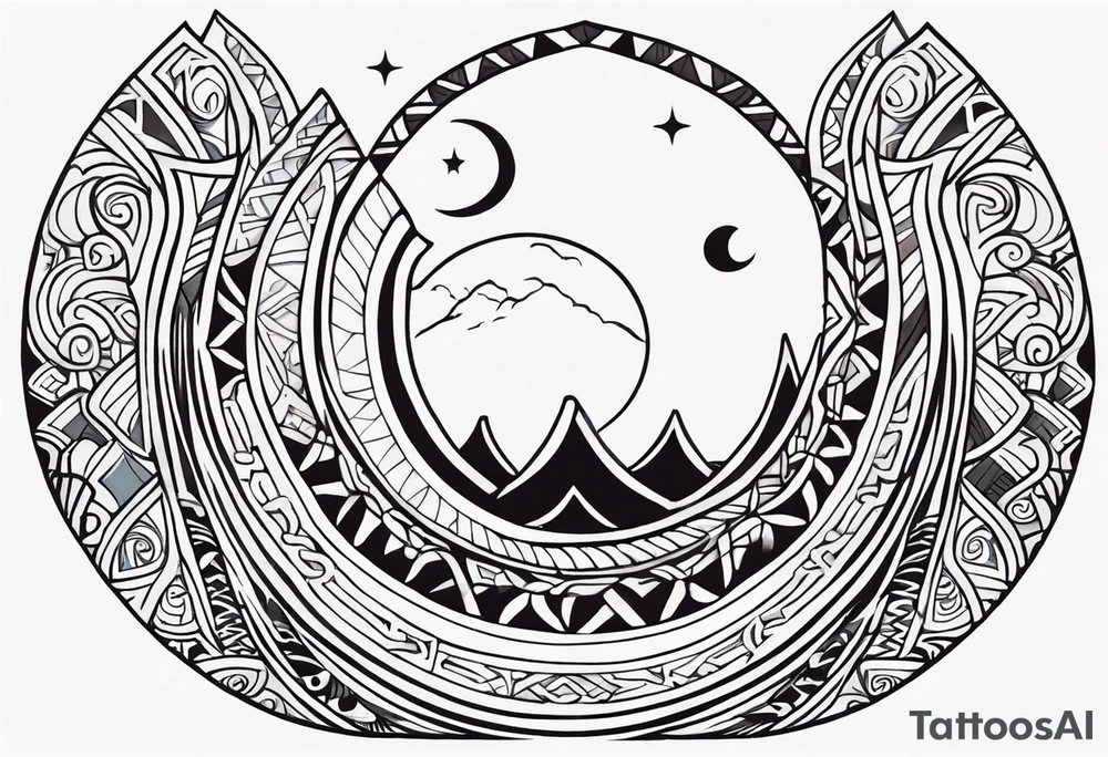 maori back and chest crescent design tattoo tattoo idea