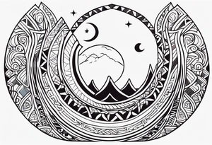 maori back and chest crescent design tattoo tattoo idea