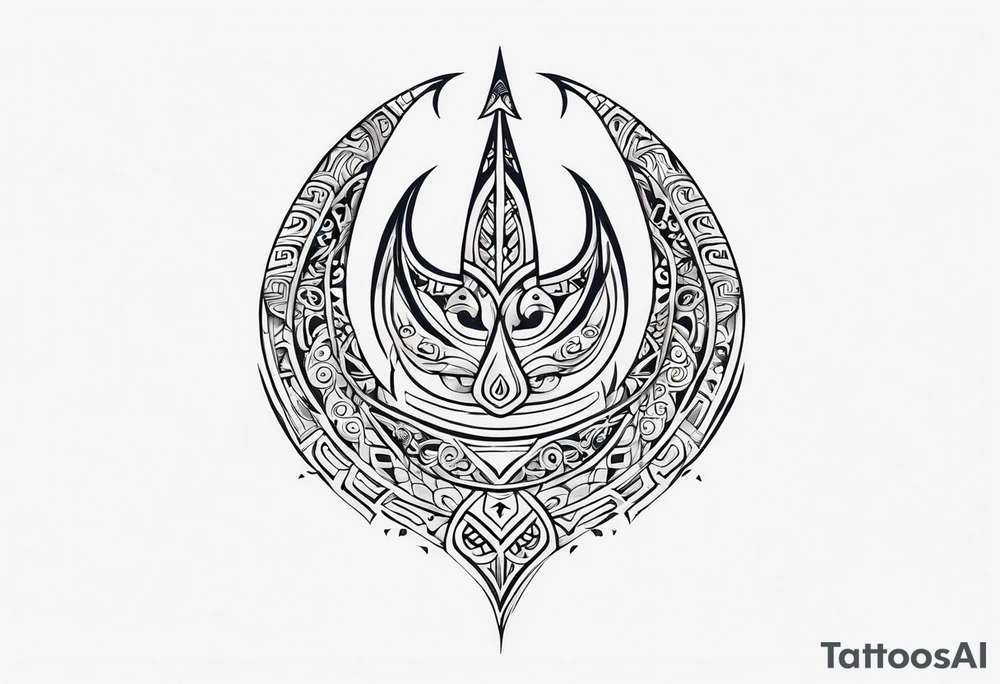 maori back and chest crescent design tattoo tattoo idea