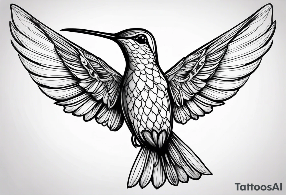 hummingbird simple tattoo idea