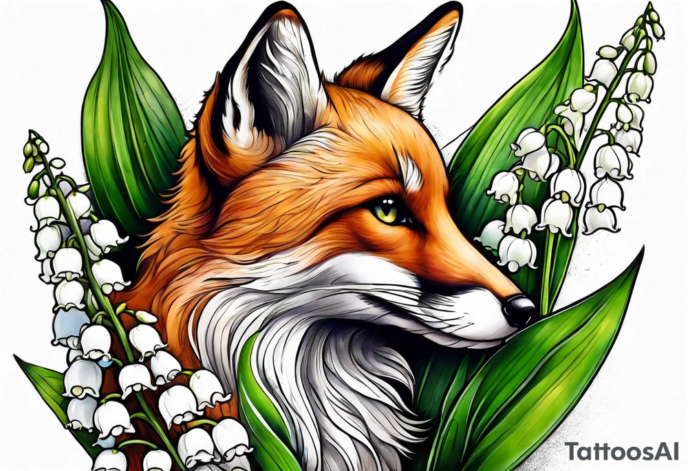 lily of the valley and fox glove flowers tattoo idea