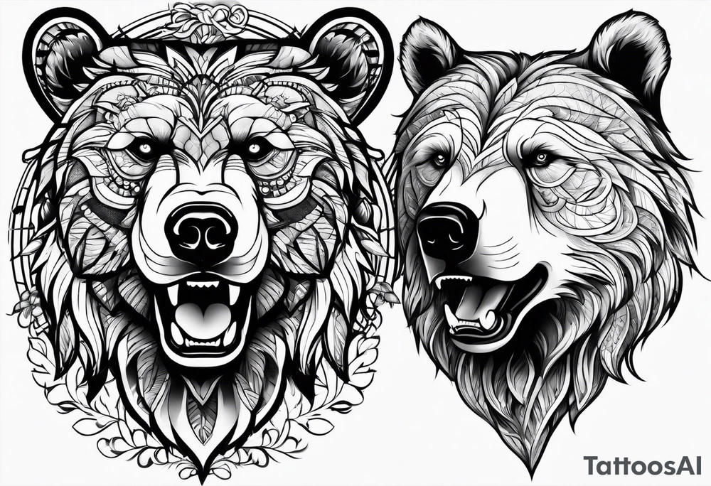 Bearhead on the left forehand tattoo idea