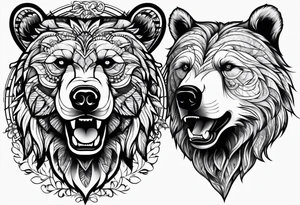 Bearhead on the left forehand tattoo idea