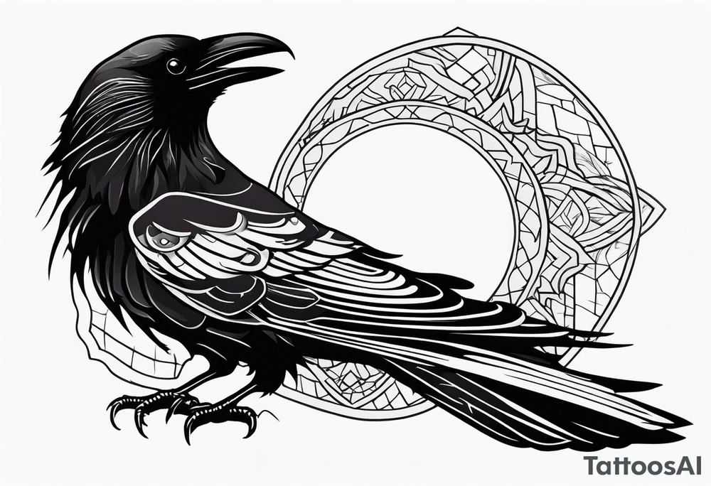 black raven with blood in mouth tattoo idea