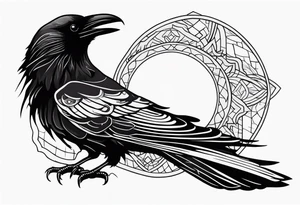 black raven with blood in mouth tattoo idea