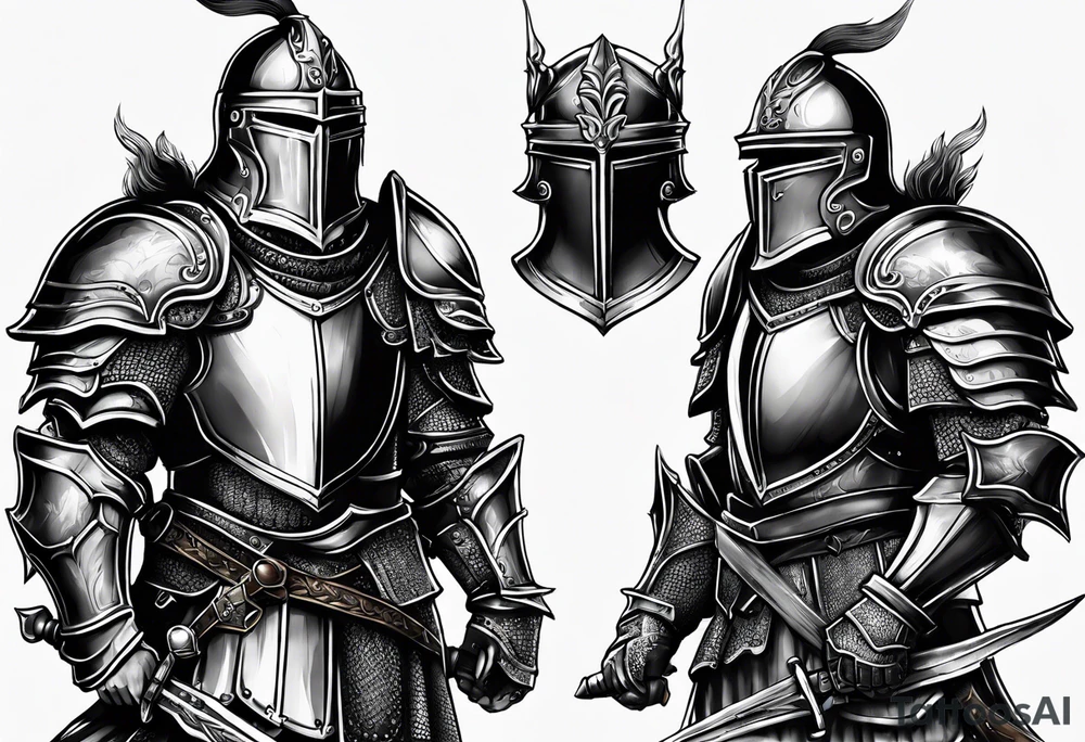 two knights heavy armor tattoo idea