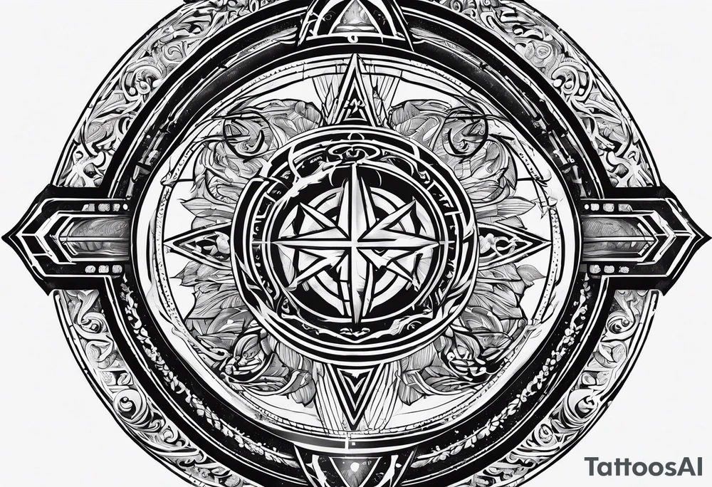“Carpe Diem” Latin writing with Jedi order logo in the middle tattoo idea