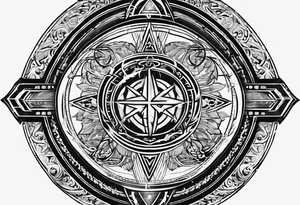 “Carpe Diem” Latin writing with Jedi order logo in the middle tattoo idea