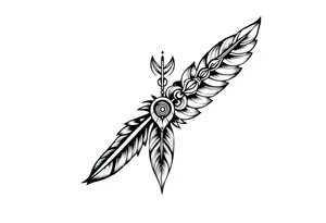 spiritual feathers ornamental indian shaman rune tattoo idea