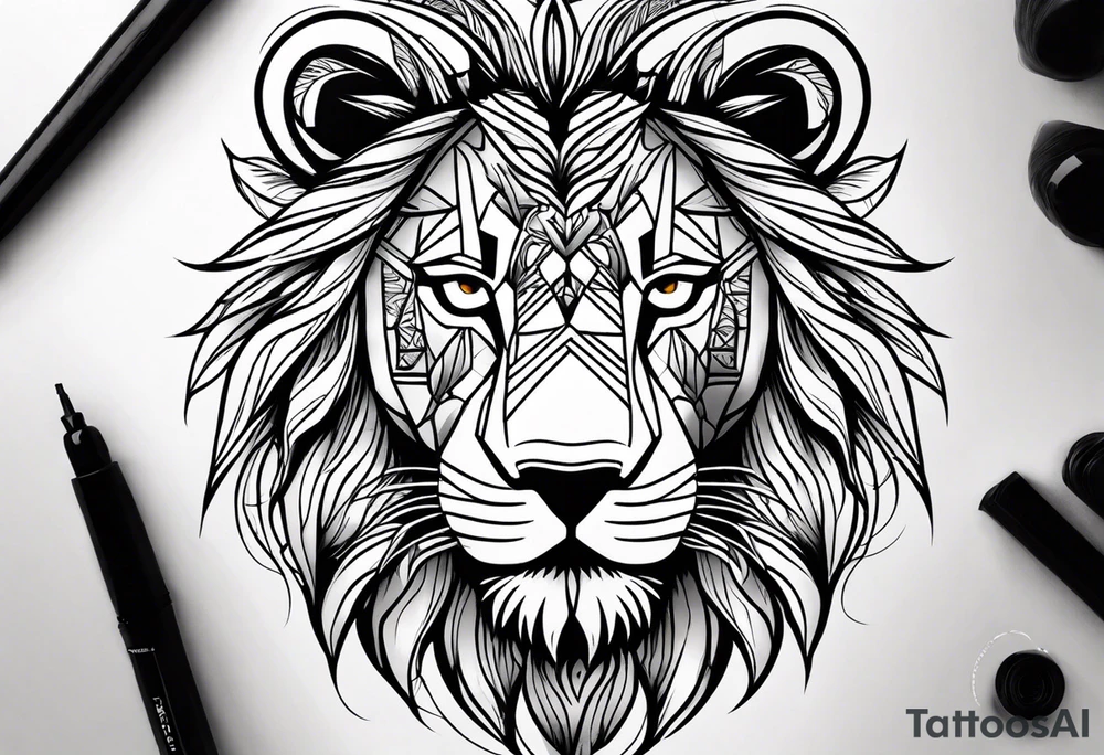 Lion eyes tattoo for forearm with a small family aspect of it, a symbol for sikhism and thorns tattoo idea