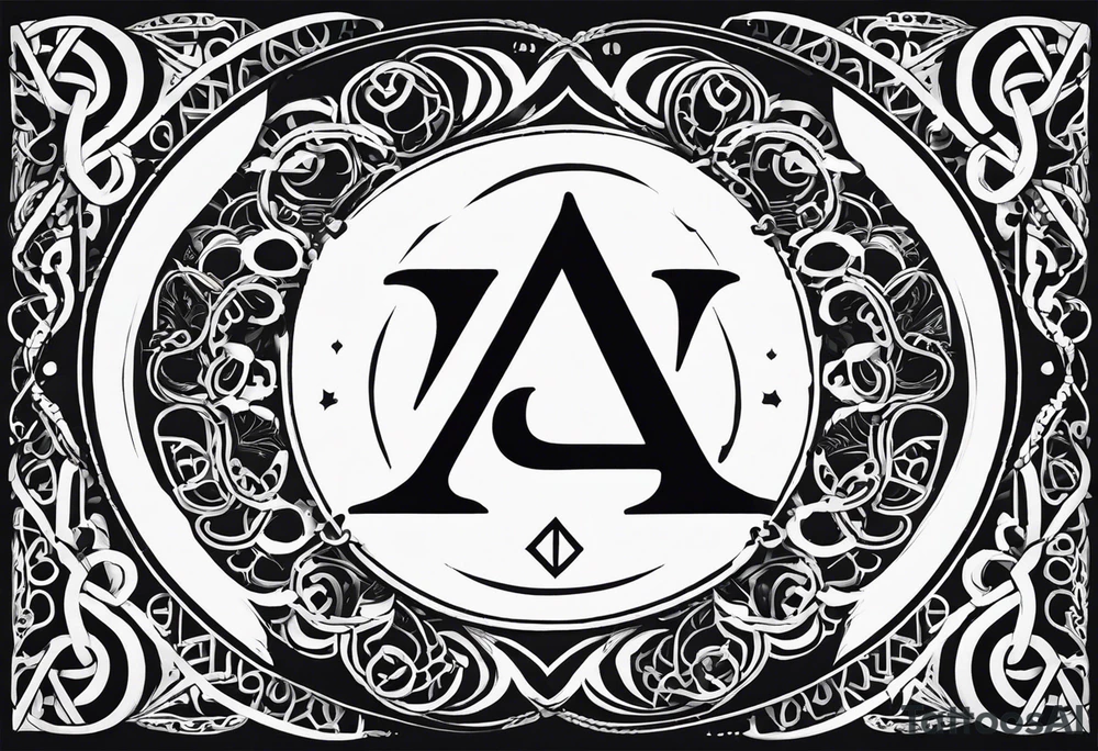 Δ inside a circle made from chain and rope elements. tattoo idea