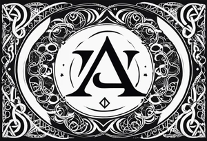 Δ inside a circle made from chain and rope elements. tattoo idea