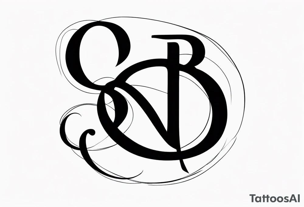 double b letter tattoo idea