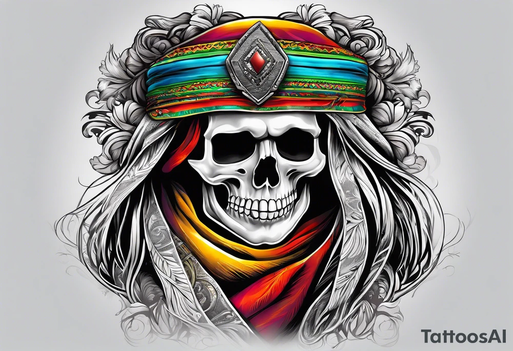 Ghost with sarape tattoo idea