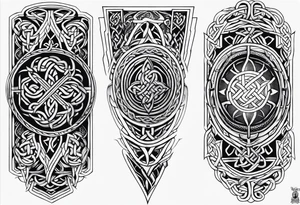 welsh, celtic sleeve tattoo with an infusion of technology tattoo idea