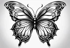 Half Butterfly half angel wings tattoo idea