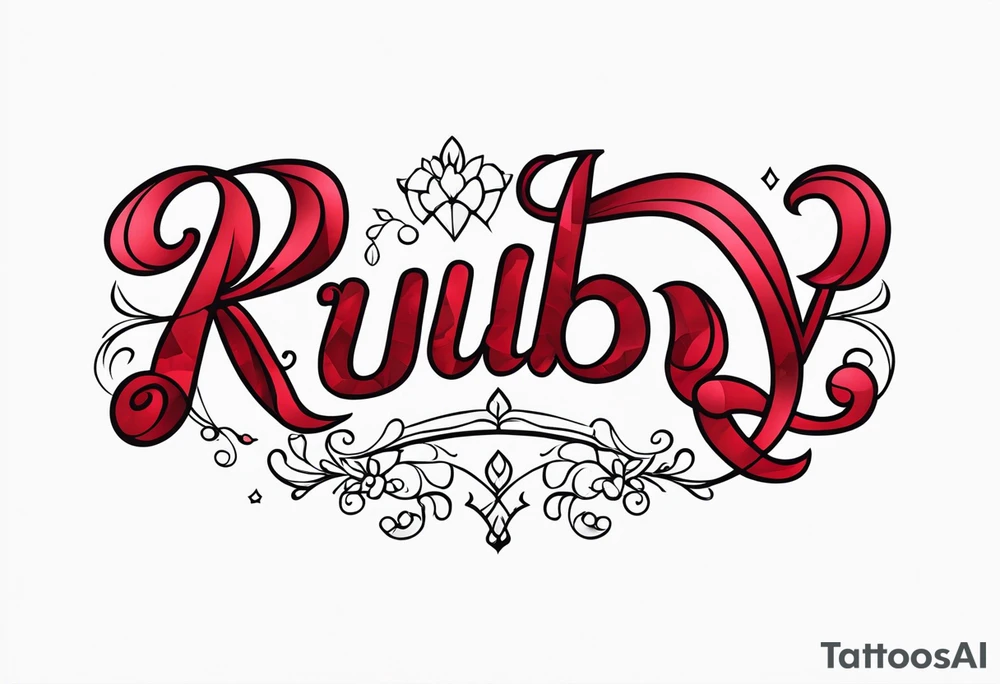 Feminine font : Ruby tattoo idea