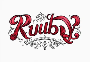 Feminine font : Ruby tattoo idea