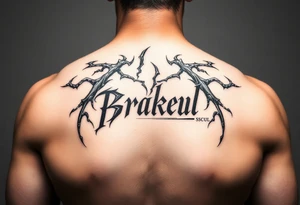Broken Soul in calligraphy tattoo idea