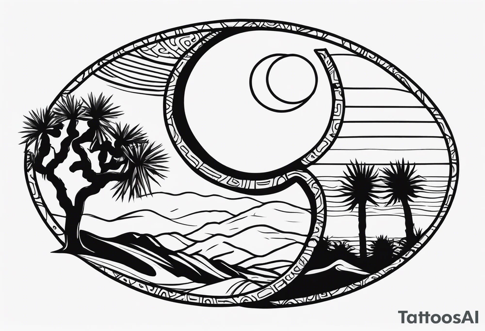 yin and yang joshua tree tattoo idea