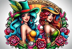 Colorfull macaras with a Cuban vibe to celebrate friendship tattoo idea