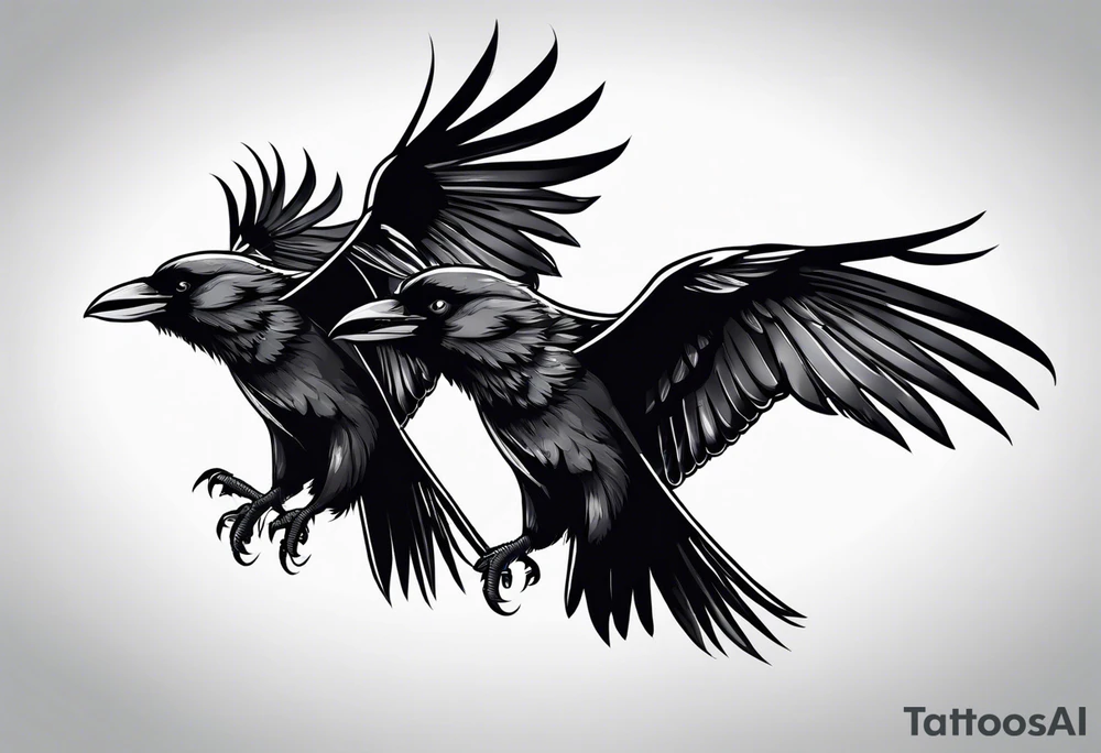 3 crows flying tattoo idea