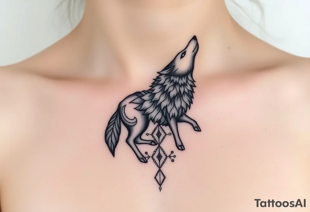 A wolf sheep mystical creature tattoo idea