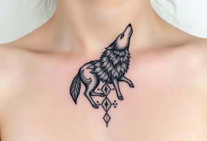 A wolf sheep mystical creature tattoo idea