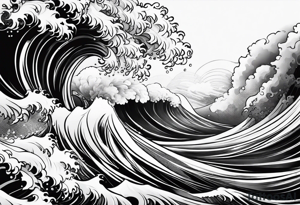 waves background tattoo idea