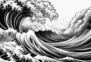 waves background tattoo idea