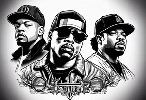 eazy e, dr dre and ice cube tattoo idea