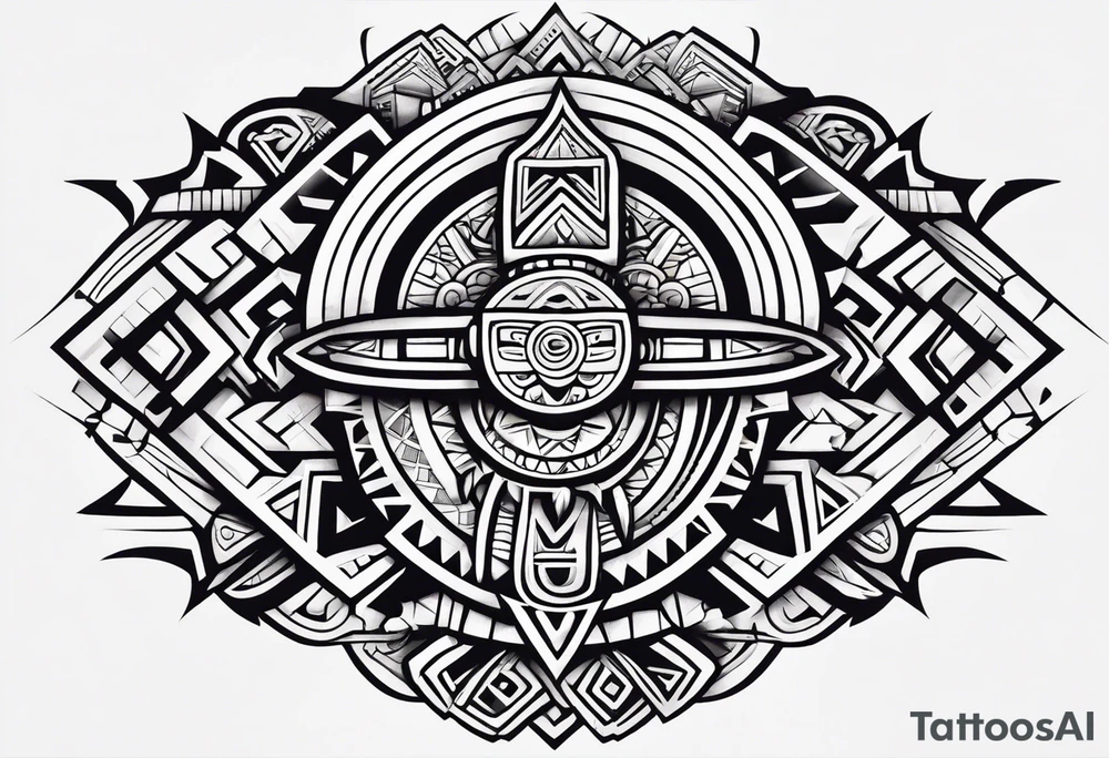 Simple Aztec tribal for left shoulder tattoo idea