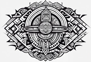 Simple Aztec tribal for left shoulder tattoo idea