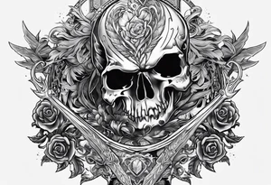 Halo energy sword through skull tattoo idea