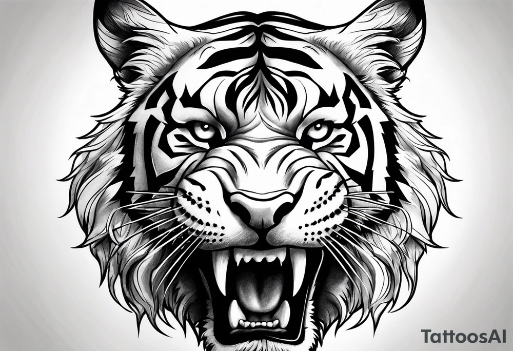 Tiger teeth tattoo idea