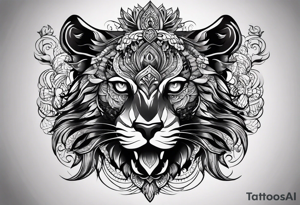 чёрный кот в смешной шляпе и свитере tattoo idea