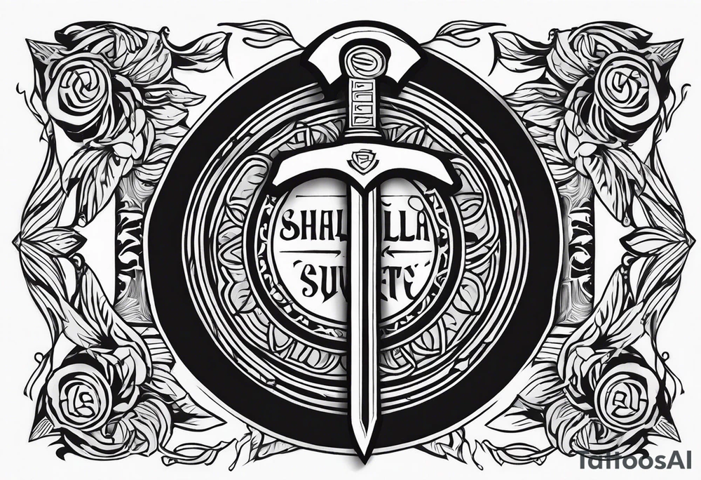 Valhalla sword shield axe armour tattoo idea