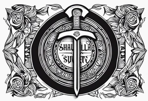 Valhalla sword shield axe armour tattoo idea