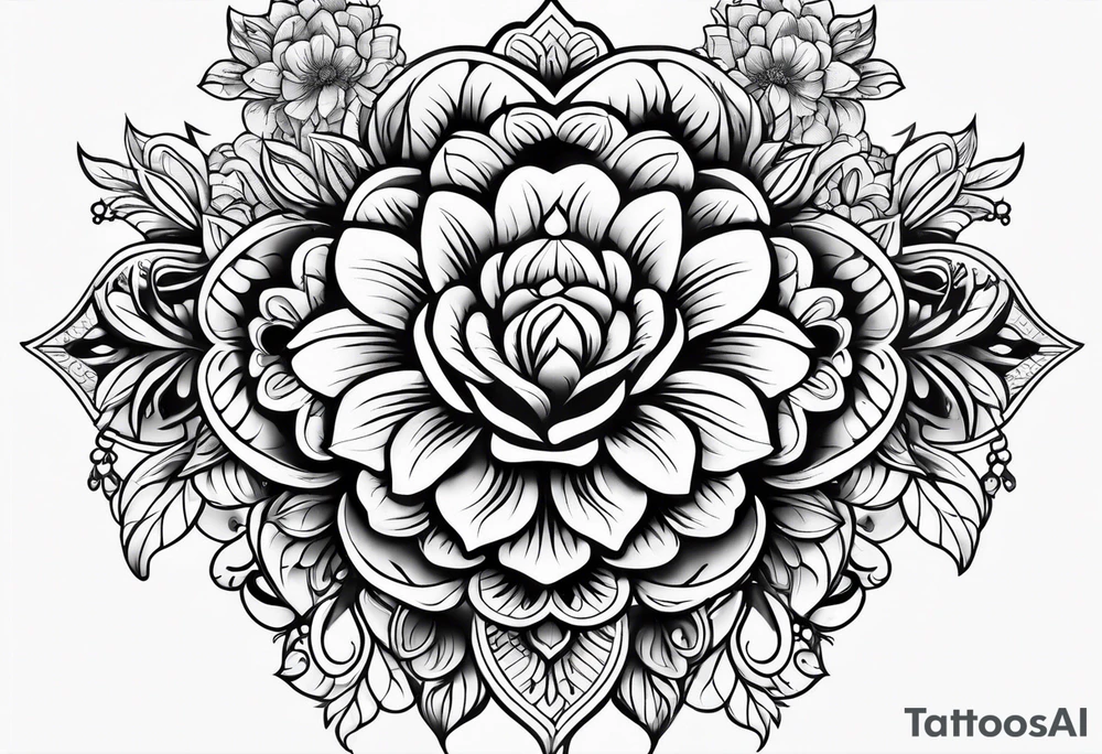 ornaments of flowers tattoo idea