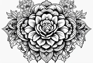 ornaments of flowers tattoo idea