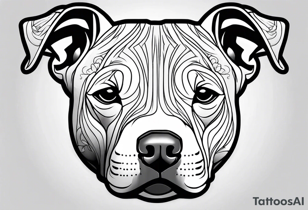 white pitbull pointed ears tattoo idea